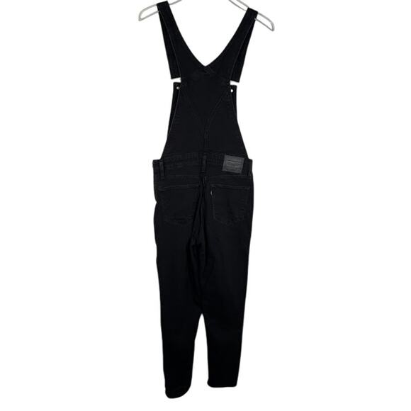 Levi's Women's Skinny Bib Overalls W28 Black Adjustable Straps Side Zip - Picture 3 of 8